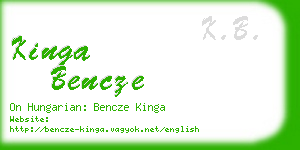 kinga bencze business card